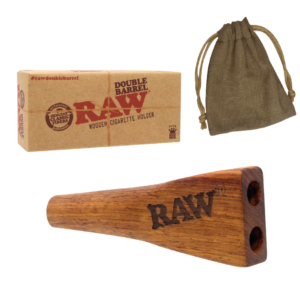 RAW Double Barrel Wooden Cigarette Holder 3.15"